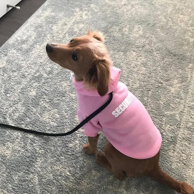 BINGPET Security Dog Hoodies Puppy Sweater Cold Weather Dog Coats Soft Brushed Fleece Pet Clothes Hooded Sweatshirt for Dog Cat