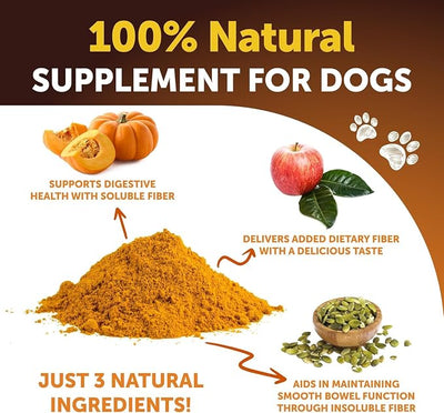 Pumpkin Powder for Dogs Digestive Support - 16 OZ - Fiber Supplement for Constipation - For Gut Balance, Healthy Skin, Digestion, Anal Glands, Firm Stool,Poop, Anti Diarrhea, Gas Relief - Create Puree