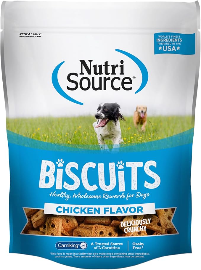 NutriSource Grain-Free Dog Treats, Chicken Biscuits, 14oz