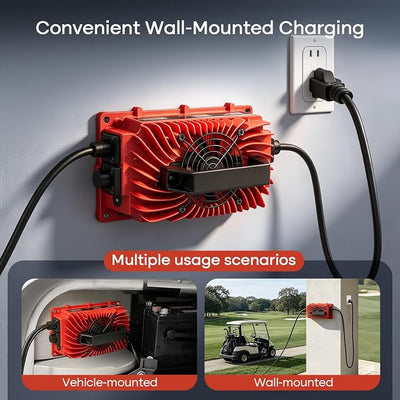 EPOWREY 48 Volt Golf Cart Battery Charger 18 AMP for Club Car Precedent & DS with 3-Pin Round Plug-Lead Acid