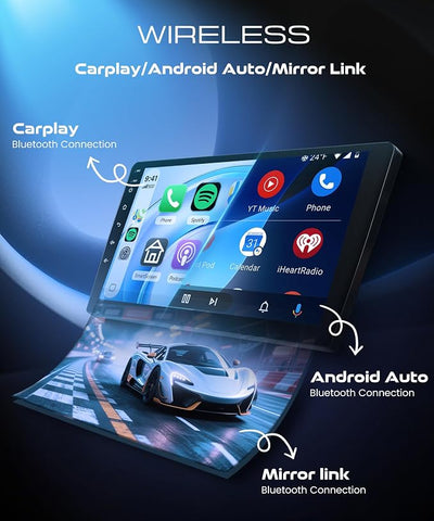 8 Core 6G+128G Android Car Stereo for Honda CRV 2007-2011 with Wireless CarPlay Android Auto, 9” Touchscreen Car Radio Mirror Link GPS WiFi Bluetooth FM RDS DSP EQ SWC Backup Camera