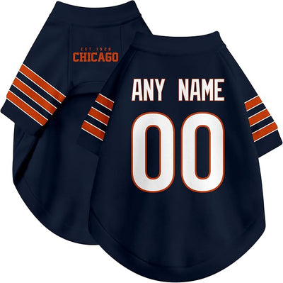 Chicago Dog Clothes Jersey Style Personalized Pet T Shirt with Custom Name Number for Small Medium Large Dogs