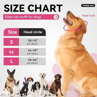 Dog Ear Covers for Bath, Dog Ear Muffs Noise Protection, Elastic Waterproof Ear Protector with Calming Hoodie Design for Fireworks, Vet Visits, Grooming (Rose, Medium)