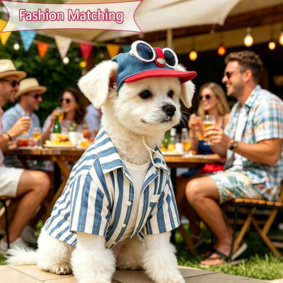 2 Pcs Pet Baseball Cap and Sunglasses, Dog Sun Hat with Ear Holes, Summer Adjustable Buckle Visor Caps for Cats, Small Medium Dogs (Red, Small)