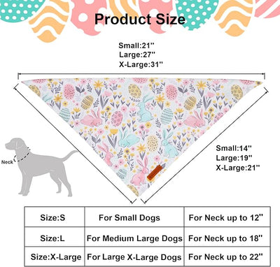 ADOGGYGO Easter Dog Bandana, Carrot Rabbit Pet Scarf, Premium Durable Fabric, Easter Bandanas for Small Dogs Pets (Small)