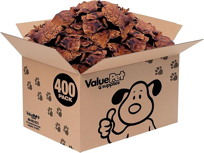ValueBull USA Rawhide Chips, Natural Beef Flavor, 400 Count Bulk Pack - Natural & Safe, USA Beef Hide, Long Lasting, Chemical Free, No Artificial Flavors