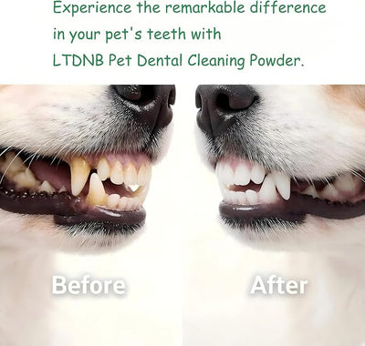 Dog Dental Powder, Dog Teeth Cleaning Powder, Targets Tartar & Reduces Plaque & Bad Breath - Teeth Cleaning Made Easy Eliminate - Meat-Flavored Formulated