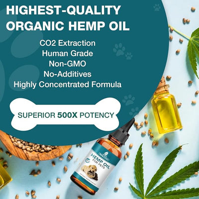 1 Packs Pet Неmр Oil for Dogs and Cats- Anxiеty, Stress Pain Holistic Inflammation Relief - for Joint Hip Аrthritis, Calming Oil Drop, Organic Pets Treats