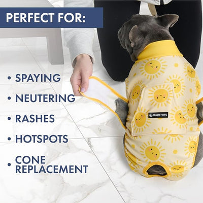 Spark Paws Dog Surgery Recovery Suit – Dog Recovery Suit After Surgery, Anti-Lick Dog Onesie, Abdominal Wound Protector, Soft Cone Alternative for Spay Neuter Male Female Pet Recovery - Sunshine - 5XL
