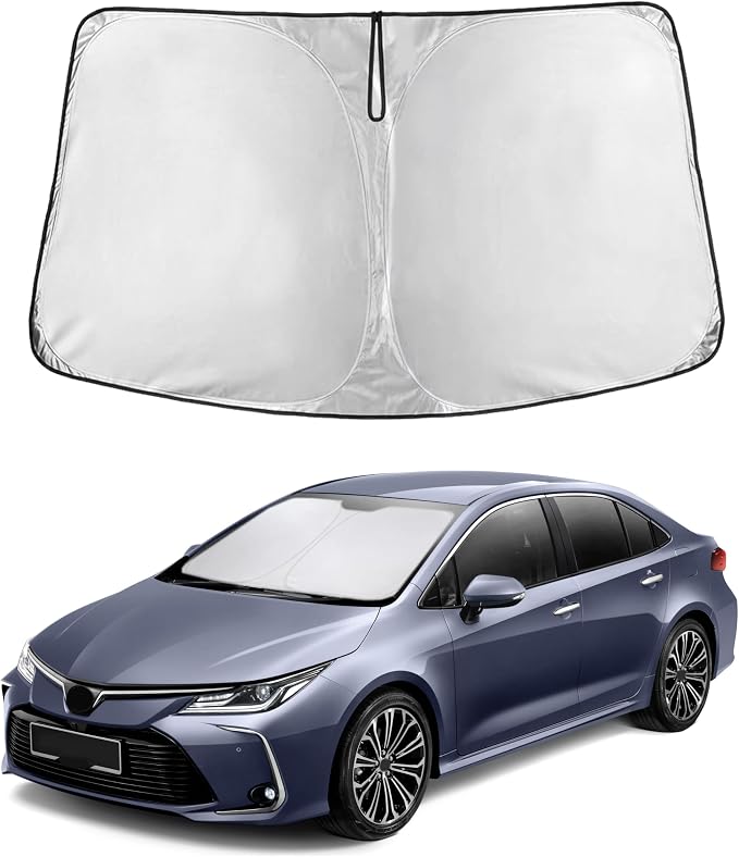 EcoNour Windshield Sunshade Compatible for Toyota Corolla 2014-2017 2018 2019 L, LE (Eco/Plus), S, SE, XLE, XSE Sun Visor for Front Windshield & Window Sun Shade Cover, UV Blocker, Car Accessories