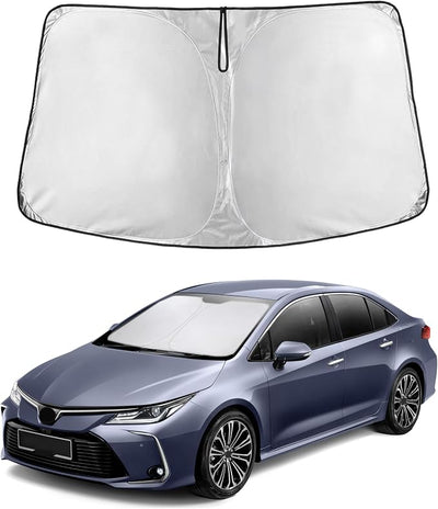 EcoNour Windshield Sunshade Compatible for Toyota Corolla 2014-2017 2018 2019 L, LE (Eco/Plus), S, SE, XLE, XSE Sun Visor for Front Windshield & Window Sun Shade Cover, UV Blocker, Car Accessories