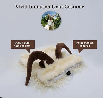 Funny Reindeer Moose Dog Costume - Cute Furry Pet Wig for Halloween & Christmas