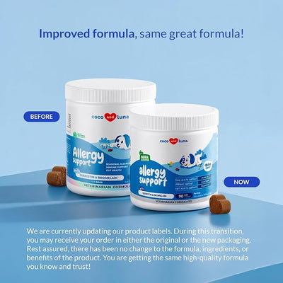 Dog Allergy Relief 90 Soft Chews - Itchy Skin, Immune & Quercetin | With Quercetin, Colostrum, Omega 3 & Probiotics. Relieves itchy skin, ear itching, seasonal allergy & boosts immunity.