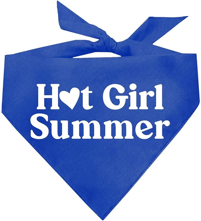 Hot Girl Summer Dog Bandana (Royal, XS 310)