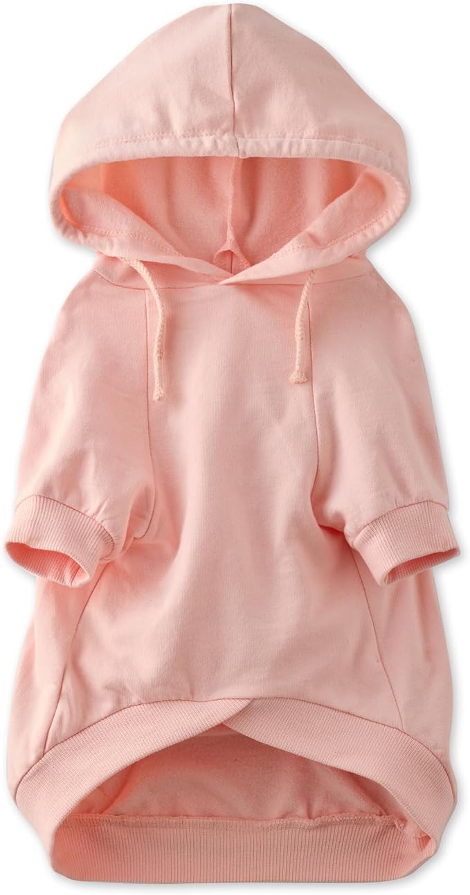 Pet Passion Rocky – The Original Lightweight Hooded Tee 100% Organic Cotton Dog Hoodie Pet Coat Sweater for All Sized Dogs, Pink, Large (40-60 lbs)