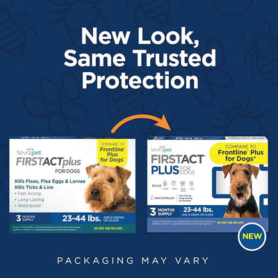 FirstAct Plus Flea Treatment for Dogs, Medium Dogs 23-44 lbs, 6 Doses, Same Active Ingredients as Frontline Plus Flea and Tick Prevention for Dogs
