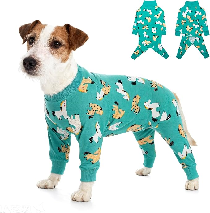 Dog Recovery Suit After Surgery Female Male, Medium Large Dog Neuter Shirt Cone Alternatives Prevent Licking Surgical Onesies (Green Pony, X-Large)