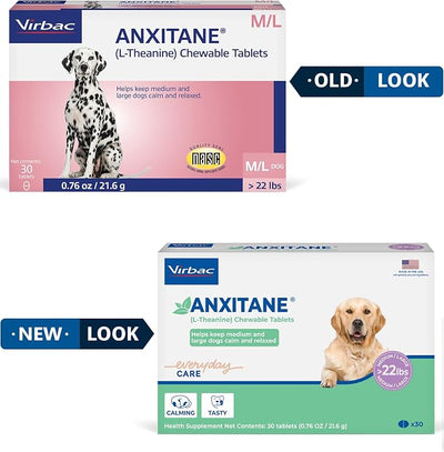 Virbac ANXITANE® (L-Theanine) Chewable Tablet - Promotes relaxation for anxious behavior - Medium/Large Dog >22lbs
