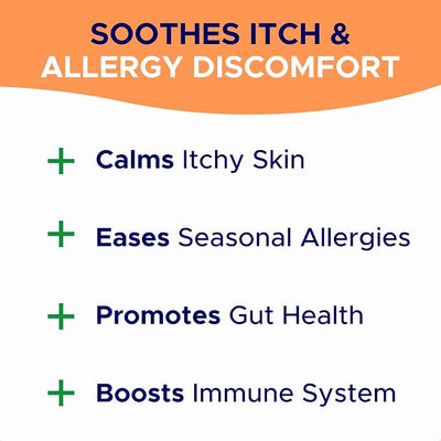 Dog Allergy Relief Chews — Itch Relief Skin & Coat Supplement: No Fillers, Just Flavor - Itchy Skin Relief Treatment w/Omega 3 Fish Oil - Itching & Paw Licking, Dry Skin & Hot Spots -Made in USA-180Ct