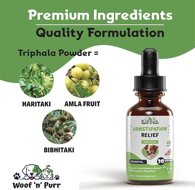 Dog Constipation Relief - Constipation Relief for Dogs - Stool Softener for Dogs - Dog Stool Softener - Dog Laxative for Constipation - Dog Laxative - Laxative for Dogs - 1 fl oz - Bacon Flavor