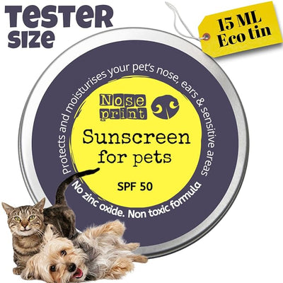Pet Sunscreen Balm, SPF 50, 15ml Tester, Zinc Oxide Free, Lick-Safe, Water-Resistant, for Dogs, Cats & Sensitive Skin