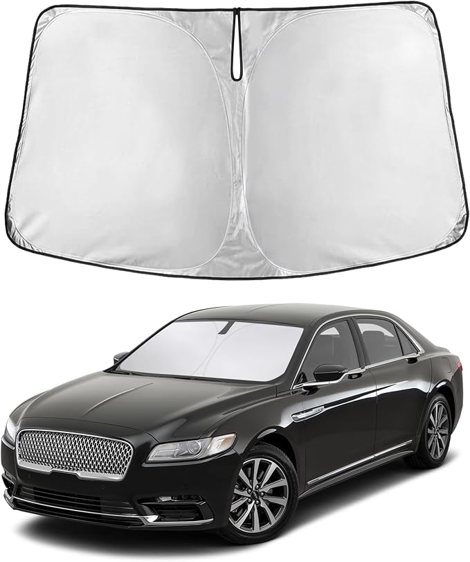 EcoNour Windshield Sunshade Compatible for Lincoln Continental 2017-2018 2019 2020, Sun Visor for Front Windshield & Window Sun Shade Cover, UV Heat Blocker & Protector, Car Accessories