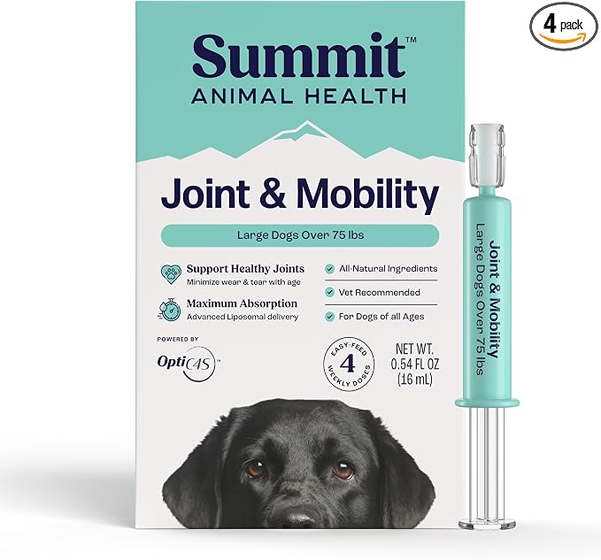 Summit Canine Joint and Mobility Supplement for Large Dogs, All Natural Liquid Chondroitin with Liposomal Delivery for Arthritis, Hip & Joint Support Vitamin, (Dogs 75+lbs)