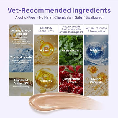HICC PET Hypoallergenic 4-Enzymatic Cat Toothpaste, Gentle Clean for Sensitive Gums, Low-Sensitivity Plaque & Tartar Defense Gel for Fresh Breath, Soothing Oral Care - Vanilla Coconut Flavor, 2.82 oz