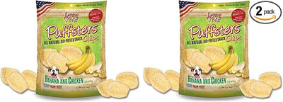 Loving Pets Puffsters Banana Chicken Treats for Dogs (4 oz) (Pack of 2)
