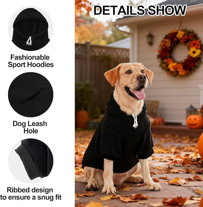 EXPAWLORER Fall Dog Hoodie-Soft and Warm Dog Sweaters, Pet Clothes Autumn Winter Coat Sweatshirt with Autumn Maple Leaf Theme Print for Puppy,Cat, Small Medium Large Dogs