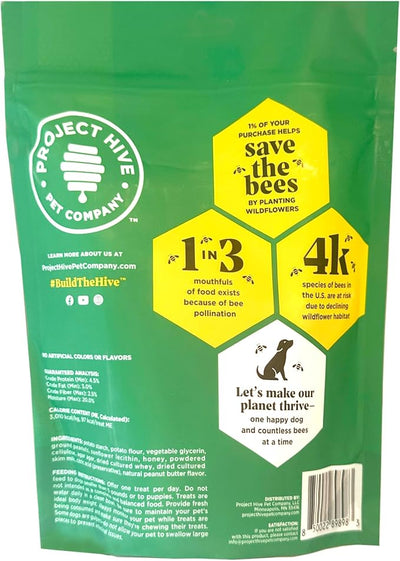Hive Chew Sticks - Dental Treats for Dogs - Vegetarian, Made with Ground Peanuts & Honey, No Grain or Soy, Cleans Teeth & Freshens Breath (12 oz, Hive Chew Sticks for Large Dogs)
