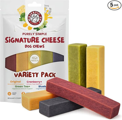 Majestic Pet Himalayan All-Natural Cheese Dog Chews - Long Lasting Dental Chew for Dogs - Healthy Pet Treats with Beneficial Ingredients (Variety Pack, Regular, 5 Pack)