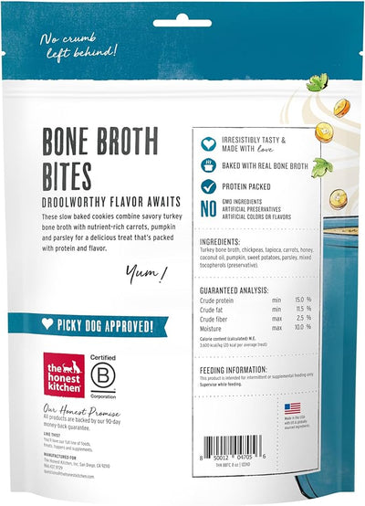 The Honest Kitchen Bone Broth Bites: Roasted with Turkey Bone Broth & Pumpkin, 8 oz Bag