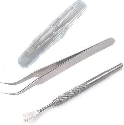 Tick Remover Kit, Stainless Steel Tick Remover Tweezers Tick Remover Tools Set for Pet Dog, Cat, Human with Storage Box