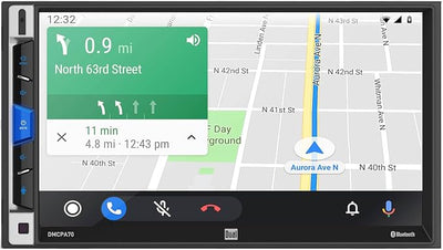 Dual Electronics Dual DMCPA70 7-Inch Double-DIN in-Dash Mechless Receiver with Bluetooth, Apple CarPlay, and Android Auto (Renewed)
