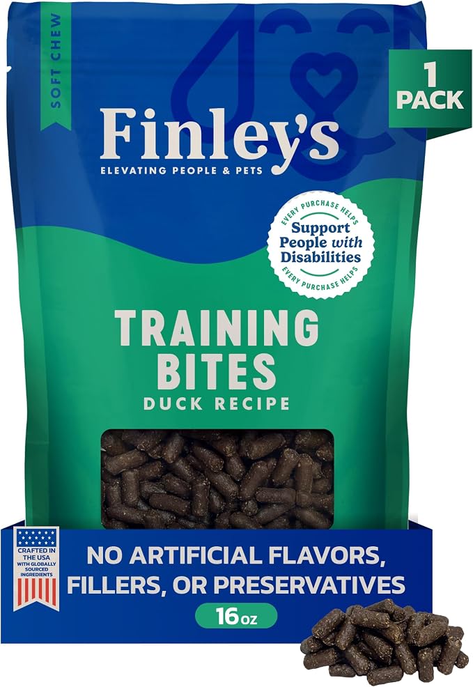 Finley's Training Treats for Puppies, Soft Duck Dog Treats for All Ages and Sizes, Limited Ingredient, Low Calories, 16oz, 1 Pack