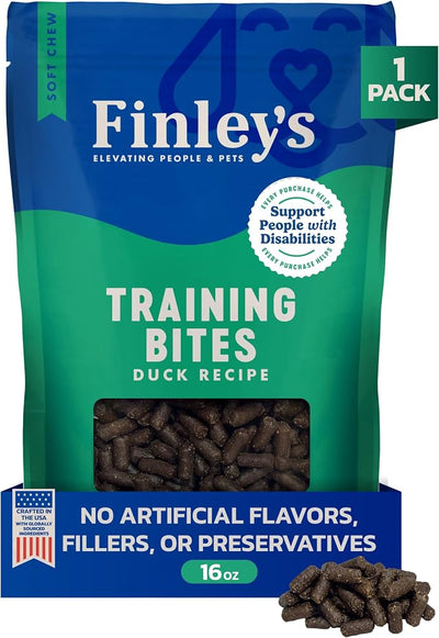 Finley's Training Treats for Puppies, Soft Duck Dog Treats for All Ages and Sizes, Limited Ingredient, Low Calories, 16oz, 1 Pack