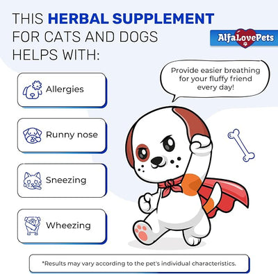 Liquid Kennel Cough Medicine for Dogs & Cats – Herbal Dog Coughing Treatment Helps with Allergy, Runny Nose, Sneezing in All Pets – Breathing Care with Calendula During Seasonal Changes – 2-oz Bottle