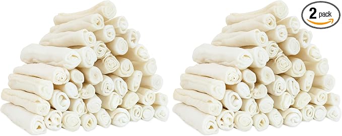 MON2SUN Dog Rawhide Rolls Twist Sticks Chew Treats Natural Flavor 6.5 Inch 40 Count for Puppy and Small Dogs (Pack of 2)