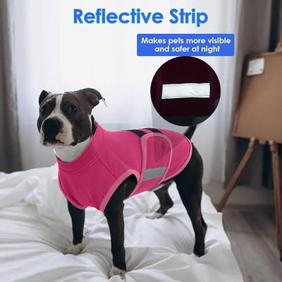 MIGOHI Dog Anxiety Relief Coat,Comfort Anxiety Vest for Dogs,Adjustable Anxiety Calming Wrap for Fireworks,Thunderstorms,Travel, Separation, Dog Anxiety Jacket for Small Dogs,XS,Rosered