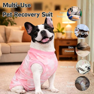 Soft Recovery Suit for Female/Male Dog Cat After Spay/Neuter Surgery, Bandana Set Included, E-Collar Cone Alternative Anti Licking Abdominal Wounds, Small Dogs Full Body Onesie, Pet Onesies Bodysuit