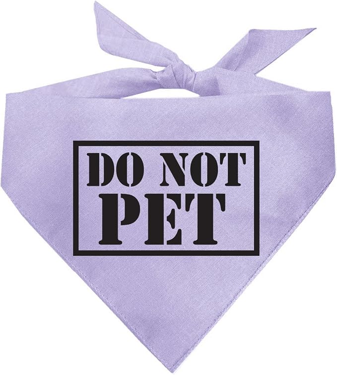 Do Not Pet Dog Bandana (Lavender, OS 837)