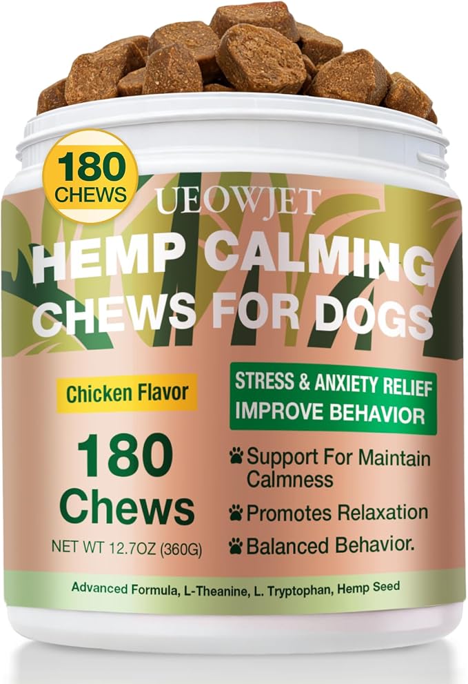 Calming Chews for Dogs - Dog Calming Chews for Separation, Strеss & Hyperactivity Rеlief, Storms &Fireworks, Supports Rеlaxation for Travel, -180 Chews