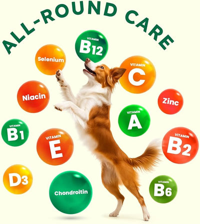 ZENO Dog Vitamins and Supplements - 150 Dog Multivitamin Chewable - Immune, Joint Support, Skin, Gut Health + Packed with Omega 3s, Glucosamine & Probiotics - Safe for Puppy - Duck
