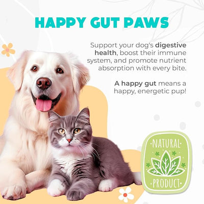Probiotics for Dogs Chews 60 Pcs - Digestive, Gut Health & Diarrhea Support - Chews for Dogs - US Formula with Probiotics, Enzymes & Natural Ingredients - Chicken