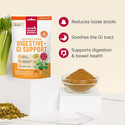The Honest Kitchen Human Grade Perfect Form Herbal Digestive Supplement for Dogs & Cats, 3.2 Ounces