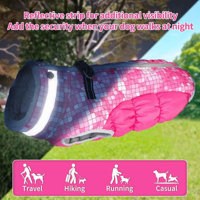 Cutebone Winter Coat for Dogs with Harness, Warm Reflective Jacket for Cold Weather, Snowsuit for Small to Large Dogs YRFN05XXL