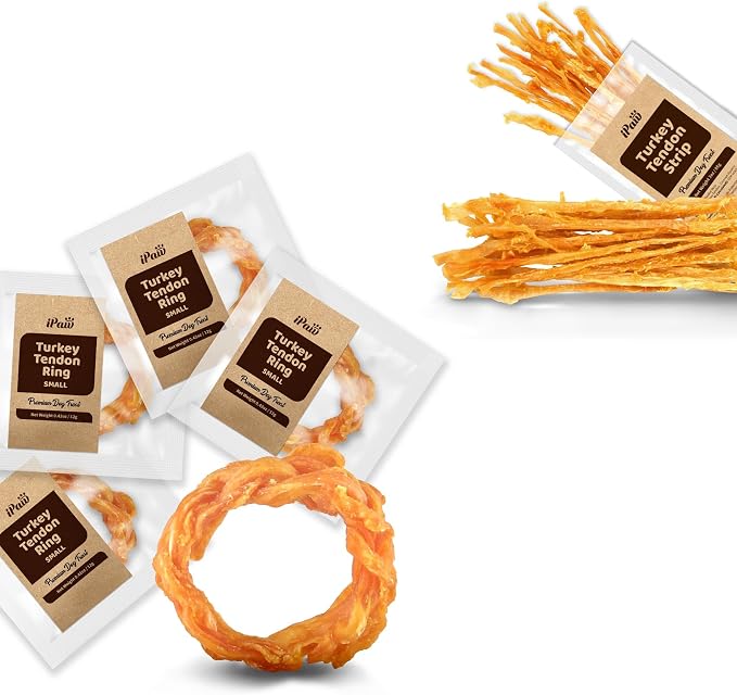 iPaw Turkey Tendon for Dogs(Ring Small & Strip Large)