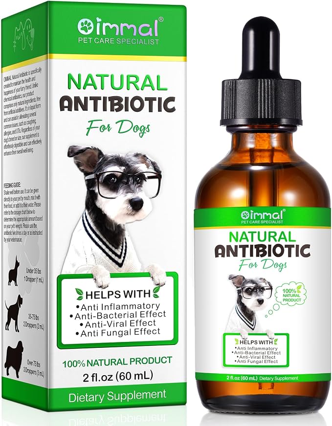 Antibiotics for Dogs, Natural Dog Antibiotics Supports Dog Allergy and Itch Relief, Dog Supplies Antibiotics, Dog Multivitamin for Pets, Bacon Flavor - 60ml / 2.02oz