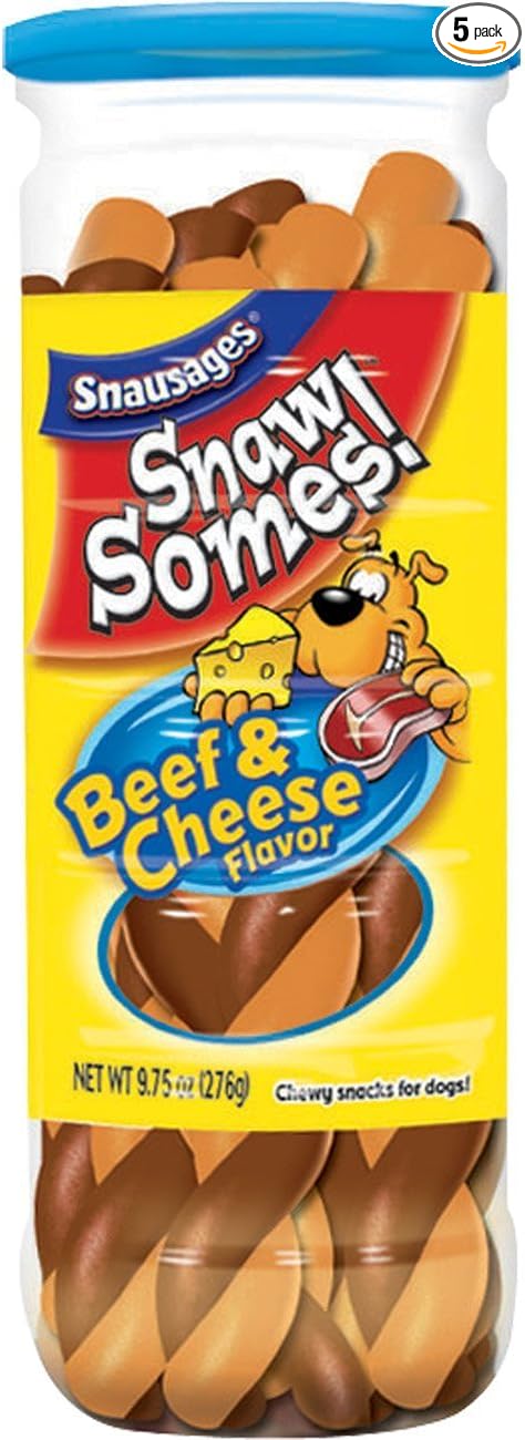 Snawsomes Dog Treats, Beef And Cheese, 9.75 Ounce (Pack Of 5)